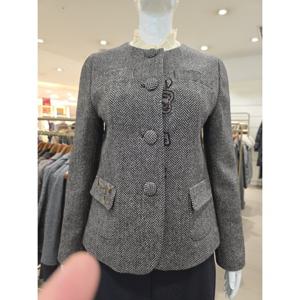 [비꼴리끄] 울 헤링본 노카라 재킷 B254WJ3050