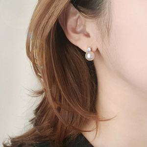 [바이진주리본] 데일리 진주 귀걸이 귀찌E