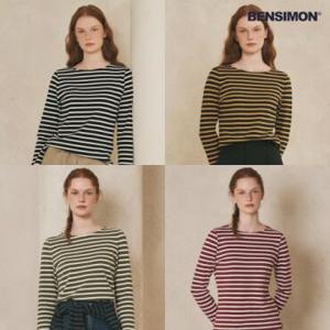 [벤시몽] 여성 워셔블 니팅 스트라이프 긴팔 티셔츠 4종택일