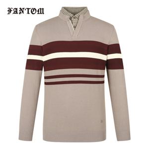 [팬텀] 남성 셔츠 레이어드 배색 니트