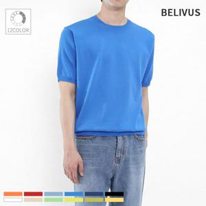 [빌리버스]빌리버스 남자 반팔티 BRE019 니트티 여름 라운드 티