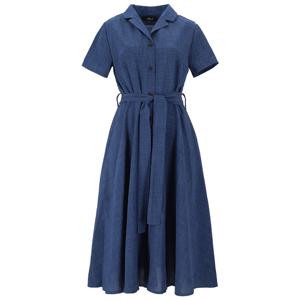 [에이비에프지]벨티드 카라넥 A라인 반팔 롱 원피스 APZ2HO89F