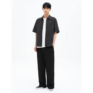 (425721LY55) [에잇세컨즈] 크리즈 와이드핏 밴딩 슬랙스  블랙