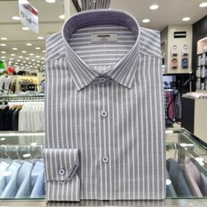 [레노마셔츠]슬럽 스트라이프 일반핏 긴소매RNSSGP037BUB_GN