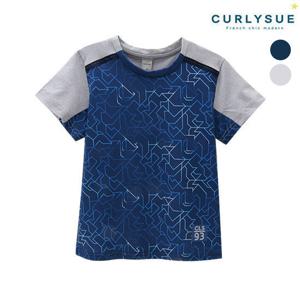 [CURLYSUE][컬리수] 라인블럭 애슬레져티셔츠(흡습속건)