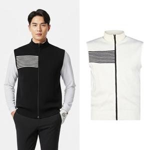 럭스골프 남성 스윙핏 약기모 니트 집업 베스트 조끼 MS25A303