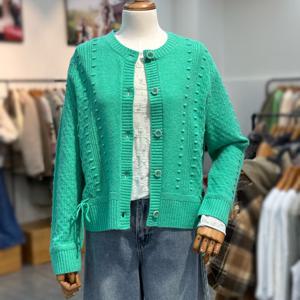 [써스데이아일랜드]라운드넥 리본 디테일 가디건 t248mcd240