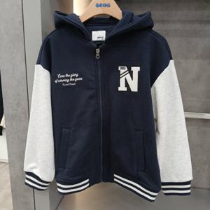 [에스핏]주니어 키즈 배색 후드 집업 야구 점퍼 아동 SJZ101FKJP