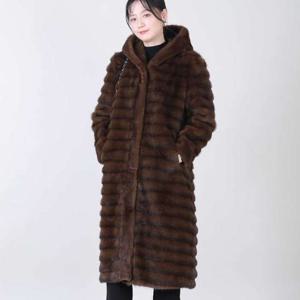 애비뉴투지 엄마옷 인조밍크 페이크퍼 후드 겨울 맥시 스냅 롱 코트 J01607