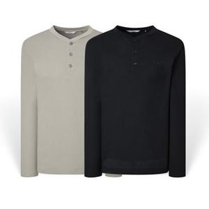 [백화점][헤지스][25FW][2컬러 택1] 남성 솔리드 헨리넥 긴팔티셔츠 HZTS5F407