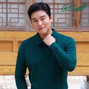 [크로커다일] 세로 스트라이프 조직 폴로 니트 CDAAAKT3342