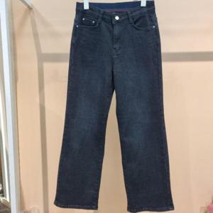 라티움 HC34 국내생산 안감기모 허리히든밴딩 신축성좋은 일자통청바지 T2543Pt04