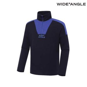 [와이드앵글]  WMW23272B9  WG 컬러블록 와이드 카라 티셔츠 M (D Blue)