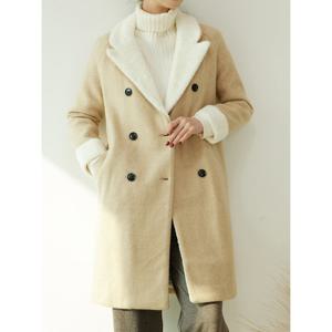 [모리스커밍홈]더블 배색 Fur카라 누빔코트_M2512CT609D