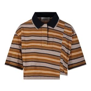 이자벨마랑에뜨왈 스트라이프 크롭 폴로 티셔츠 T0836FA D1K04E