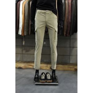 [빠니깔레]MARIO이태리직수입 가먼트다잉프리미엄코튼 슬림핏베이지 코듀로이카고팬츠 f-icpt50be