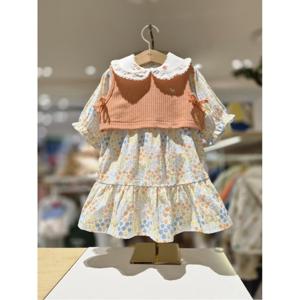 블루독베이비 10 26SS 신상 (OR)7부플라워 베스트STE드레스 (4631440009)