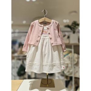 블루독베이비 10 26SS 신상(PK)아일렛가디건SET드레스 (4611440001)