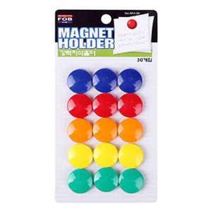 포비월드 MH-06 원형자석홀더 (중 26mm 30개입) 보드자석 자석홀더 자석메모 원형홀더 원형자석홀더 보드게