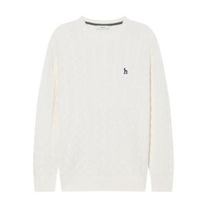 [헤지스]헤지스 아이보리 쿨코튼 케이블 크루넥 HZSW5A211IV