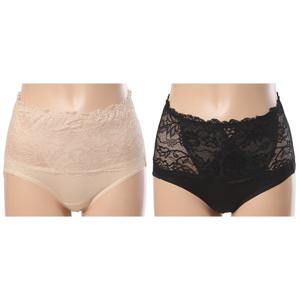 [바바라(언더웨어)]너무편안한 하이웨스트 미디 레이스 면혼방 오가닉 면팬티APT4351
