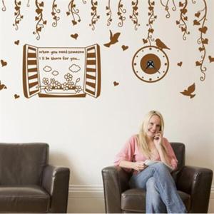 아트박스/꾸밈 cj046-사랑이 가득한 넝쿨과 그래픽시계(중형)