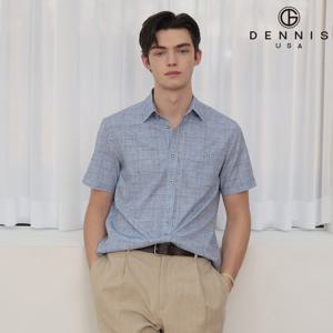 데니스골프 남성 쿨링 스탠다드 반팔셔츠 블루_RAQMMST401