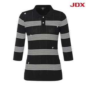 [JDX] 여성 하트 스트라이프 7부 스웨터(X2SPV5343BK)