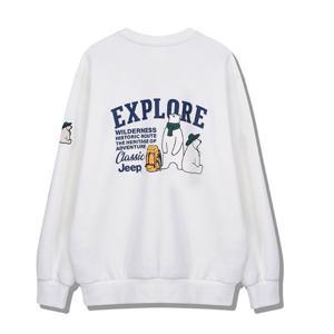 지프 시그니처 베어 아플리케 플리스 남녀공용 맨투맨 JP1TSU841OW