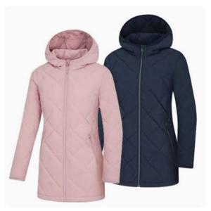 [콜핑]LD18 여성 겨울  후드일체형 중기장 구스다운 경량패딩점퍼 KUJ6858W