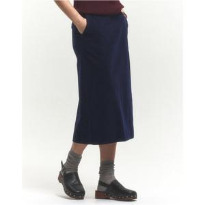 헤지스 여성 24FW 반값세일코듀로이 라이트네이비 H라인 스커트 HSSK4D902N1