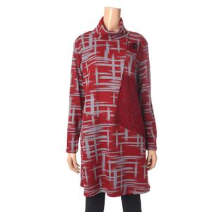 [몬테밀라노]MK012O2133  터틀넥 캐쥬얼 력셔리 여성 지그재그패턴 원피스