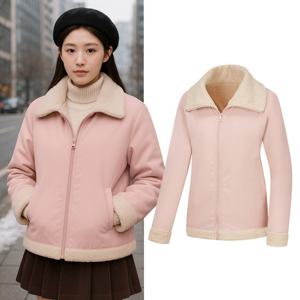 콜핑 2064JK739W 시어링 칼라 루즈핏 캐주얼 드라이 여자 겨을 숏 바람막이 자켓