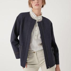 올리비아로렌 MG01 여성용 배색 리본 드롭 재킷 VOCFU3F7411