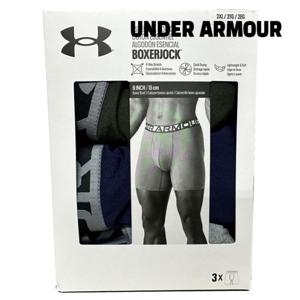 언더아머팬티 BQK 1387429-310 남성 UA 에센셜 코튼 6 Boxerjock 3장