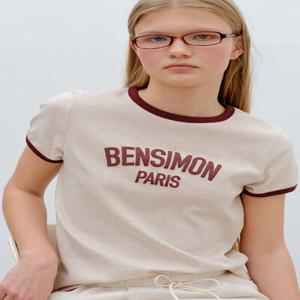 BENSIMON LOGO RINGER TEE - OAT BEIGE