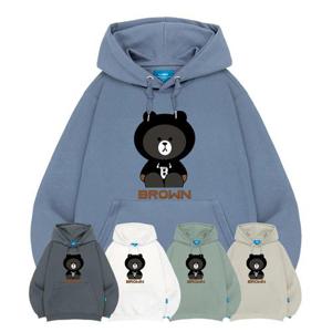 엘라모 기모H 브라운베어 후드티 남녀공용 빅사이즈 M~4XL