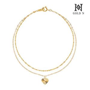 골드앤 14K 썬라잇 하트 레이어드 팔찌
