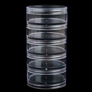 보관 소분용기 5단 투명케이스 대형 원통 플라스틱 (WFH953G)