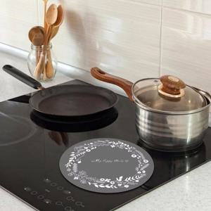 인덕션보호매트 인덕션매트 받침대 깔개 스크래치 방지 실리콘 북유럽 인덕션보호 패드 원형 블랙 E419