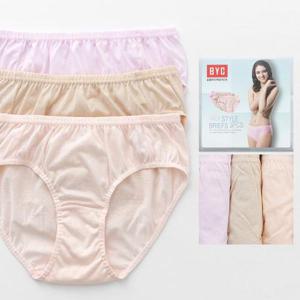 [BYC]BYC 여성면팬티 미디 순면 면100 베이직 무지 팬티 편한 3매 세트