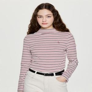 헤지스 여성 하프 터틀넥 스트라이프 티셔츠 크림  (HSTS5DP01CR)