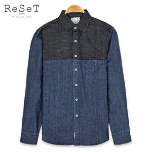 [리셋] 캐주얼 투톤 데님 청남방 DF-529