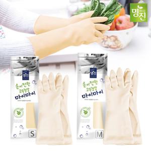 명진 마이마이 고무장갑 S,M (백색) 10개