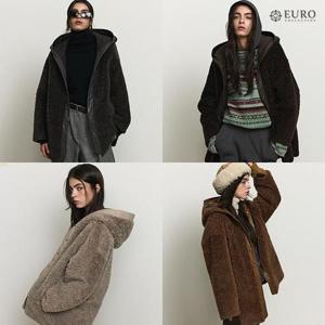 [유로컬렉션]25FW 호주산 양모100% 후드 하프코트