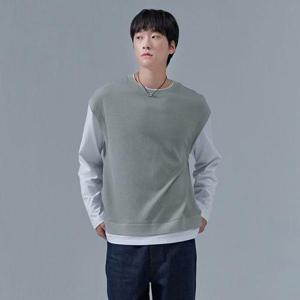 [체이스컬트]남성 레이어드 배색 티셔츠-CERK5114B0S