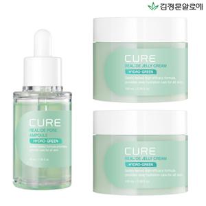 [TV/10%적립]김정문알로에 큐어젤리크림X2통 + 큐어포어앰플40mlX1병