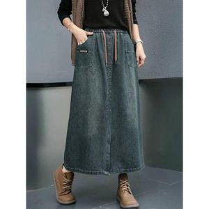 [디얼마미]에이다 버튼 청치마 /마담 미시 중년 여성 빅사이즈 40대 50대