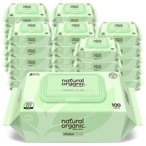 네츄럴오가닉 아기물티슈 오리지널 플레인 스마트캡형100매[30팩]