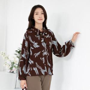 엄마옷 터틀 리본 긴팔 블라우스 515BMN529 중년여성/50대/60대/마담/빅사이즈/할머니옷